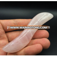 Natural rose crystal quartz gemstone massage wand