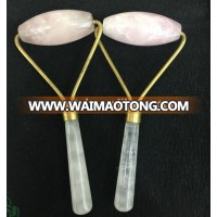 Wholesale Natural Rose Quartz Crystal Roller Massage Wand