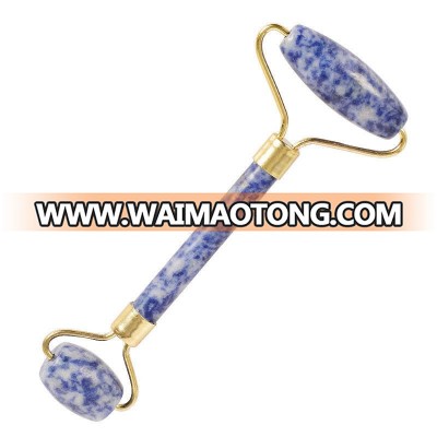 Wholesale Blue-veins Stone Roller Facial Massager Welded Crystal Roller